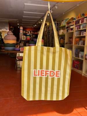 Mahoe Tas - Groen/geel streep