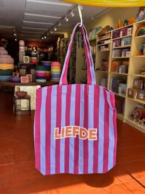 Mahoe Tas - Roze/paars streep