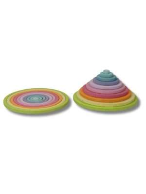 Grimm's Houten cirkels en ringen pastel