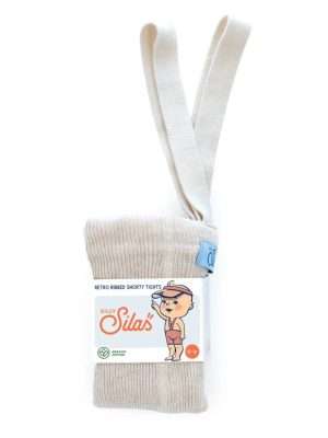 Silly Silas retro ribbed cream blend Shorty tights